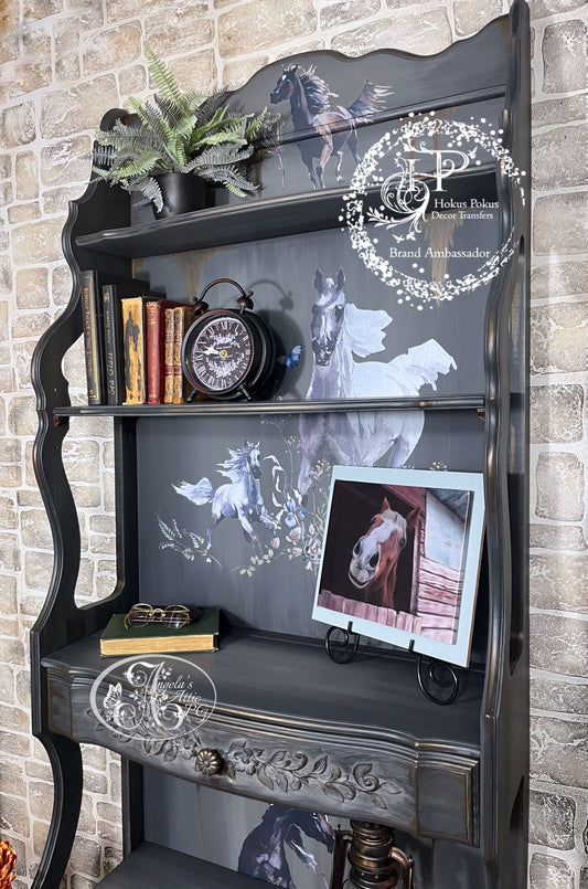 Mustang Sally Bookcase w/ Carved Drawer