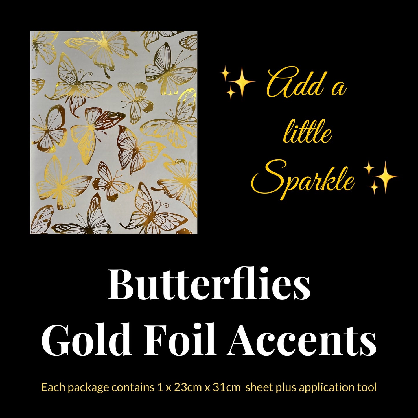 Metallic Gold Foil Accents ~ Butterflies