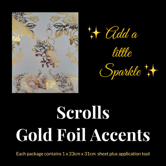 Metallic Gold Foil Accent ~ Scrolls