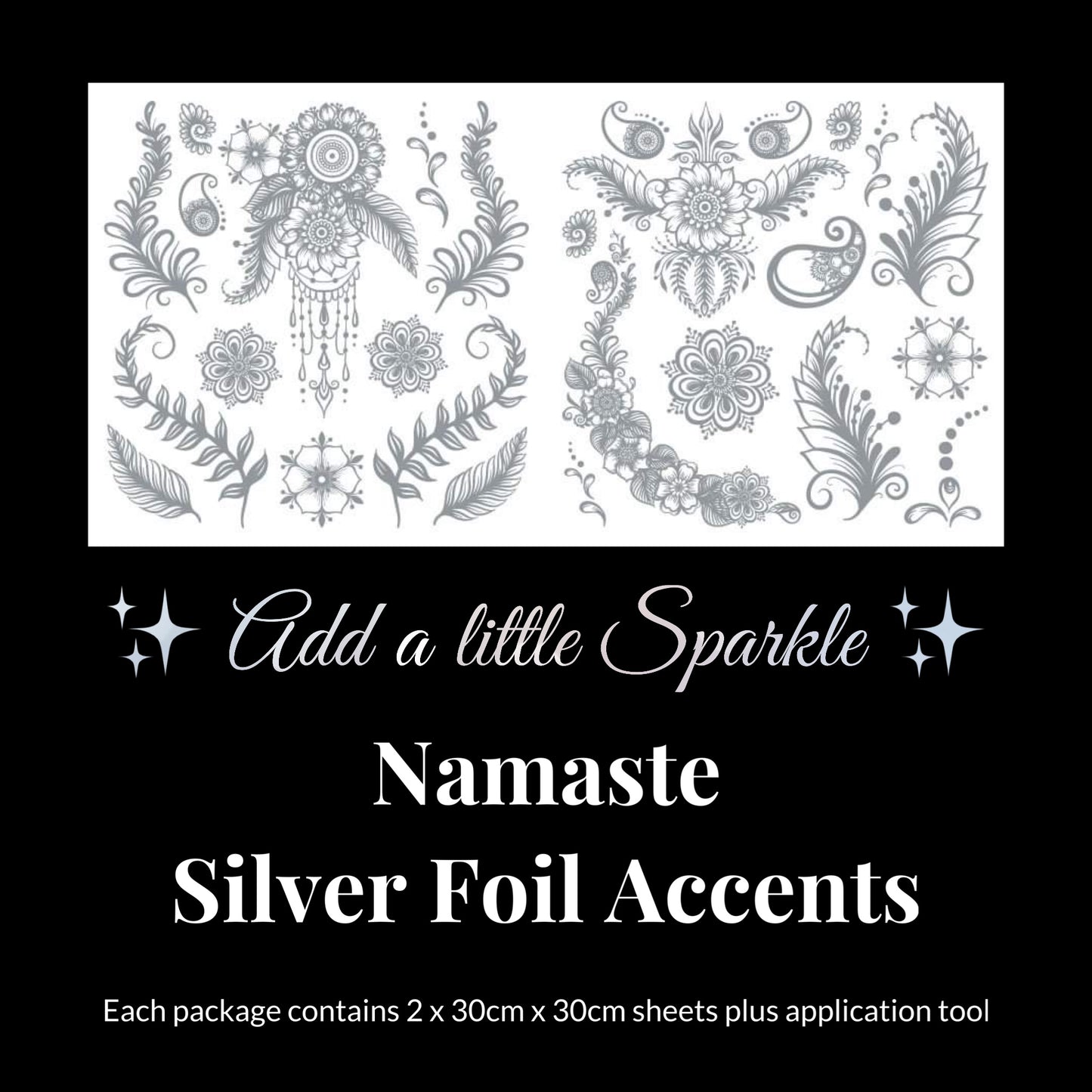 Namaste Silver Foil Accents